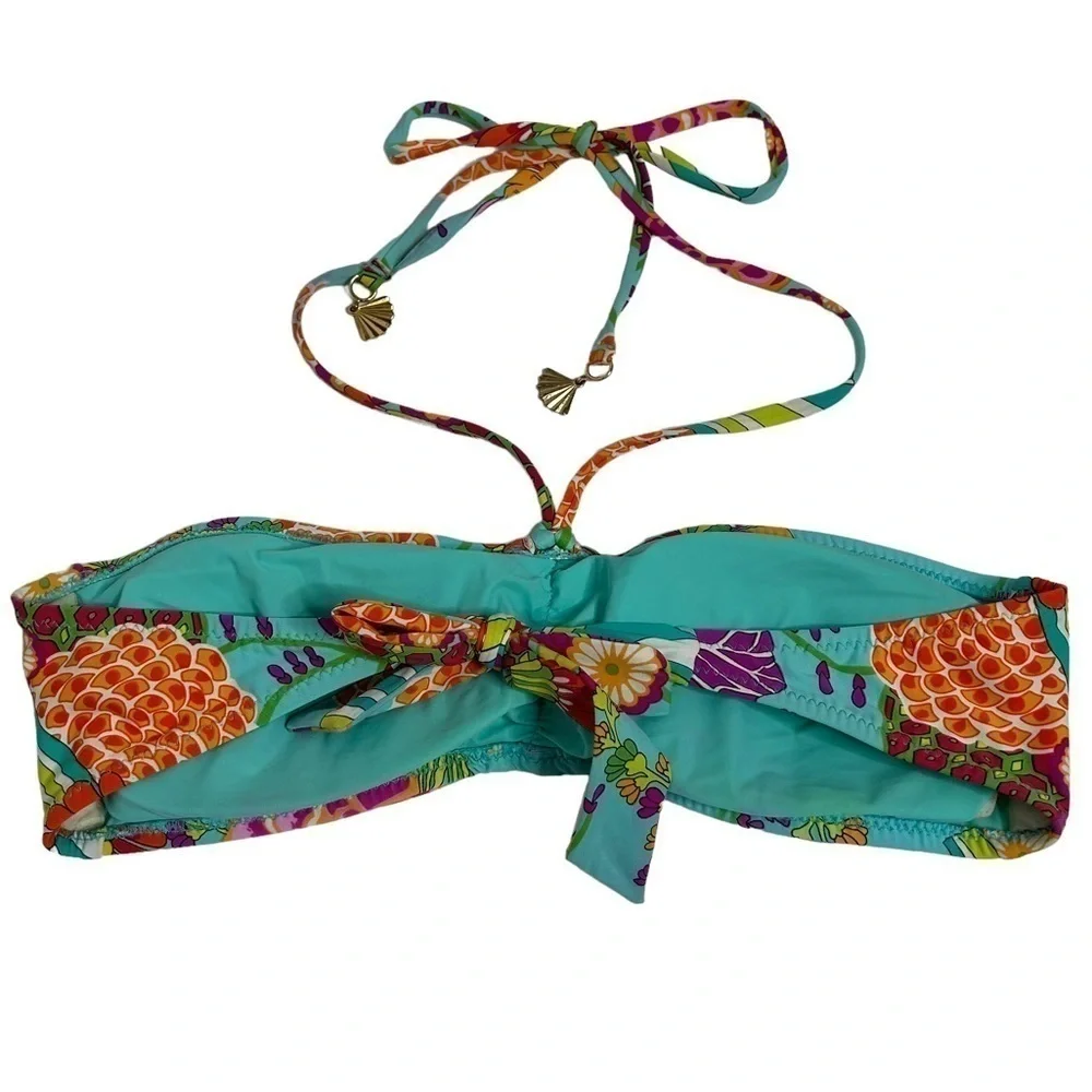 Trina Turk Colorful Floral Print Bikini Top